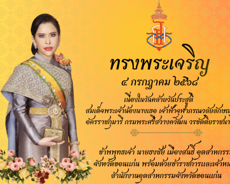 Banner เนื่องในโอกาสวันคล้ายวันประสูติ สมเด็จพระเจ้าน้องนางเธอ เจ้าฟ้าจุฬาภรณวลัยลักษณ์ อัครราชกุมารี กรมพระศรีสว่างควัฒน วรขัตติยราชนารี